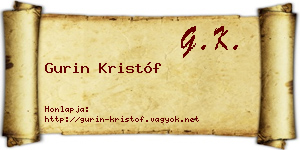 Gurin Kristóf névjegykártya